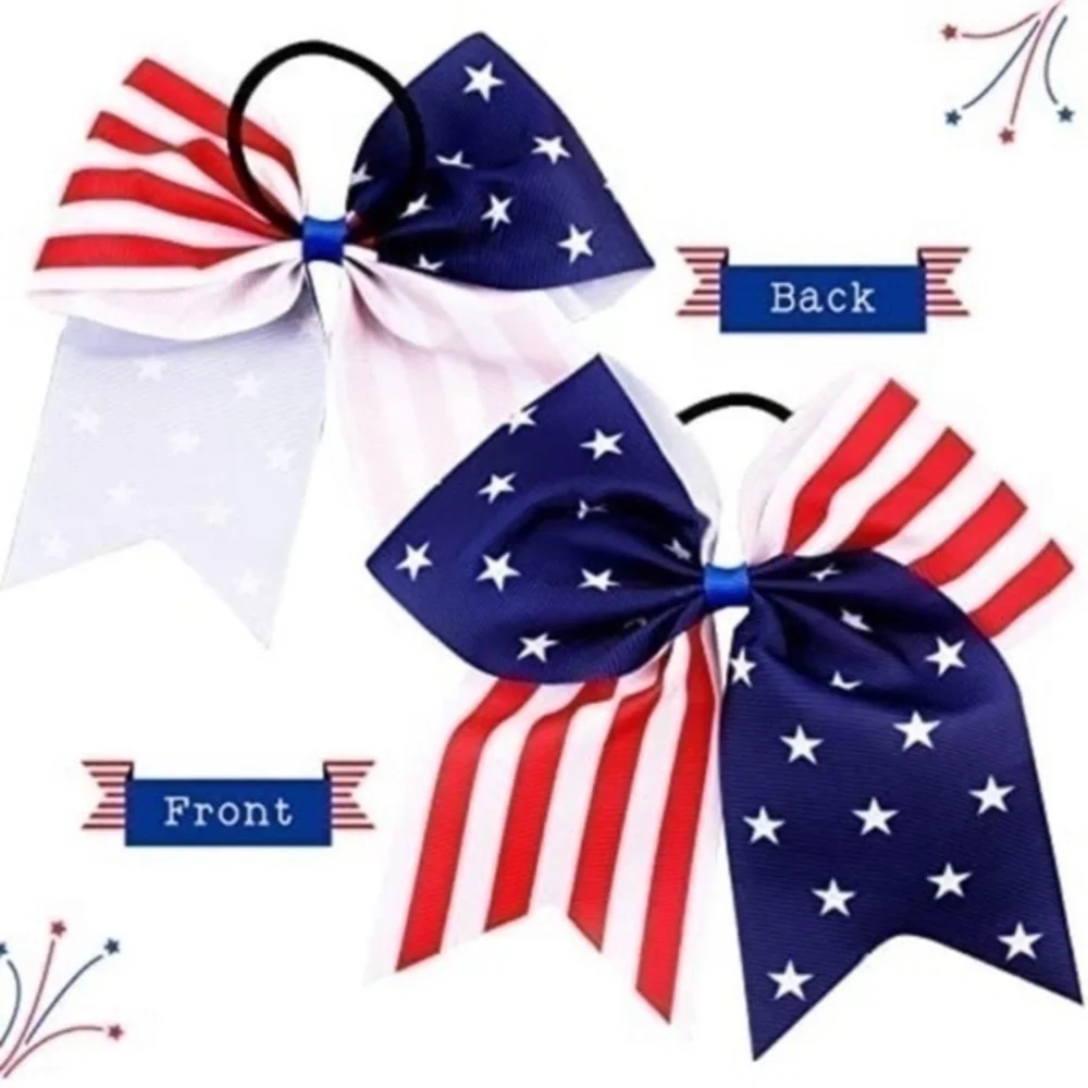 5 for $25! LARGE! Grosgrain Ribbon/Bow with Elastic Tie Band!